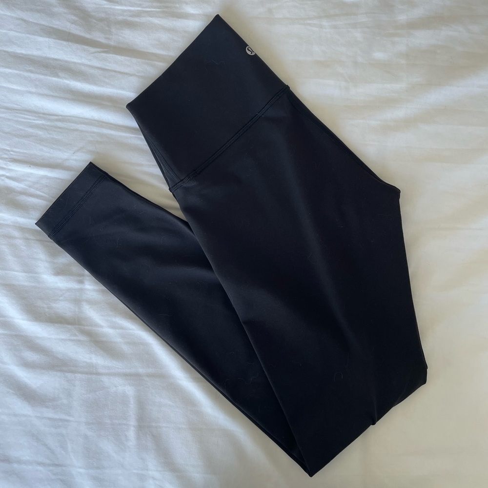 EUC Wunder Under High-Rise Tight Leggings 28” Black 8 Full-On Luon